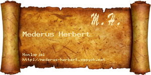 Mederus Herbert névjegykártya